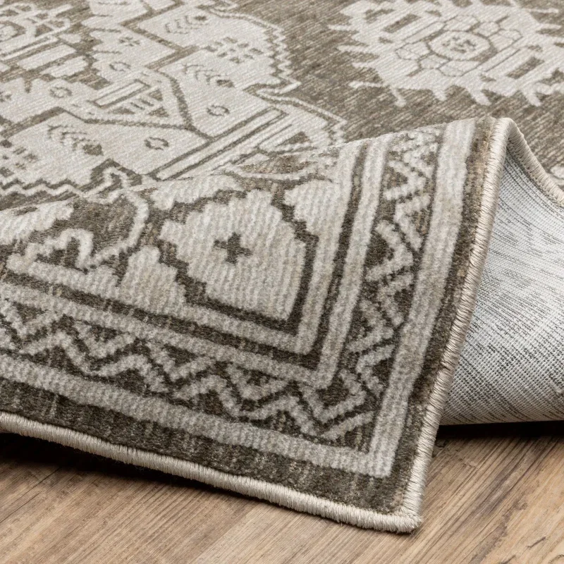 Tapete Enigma Kazak en Gris