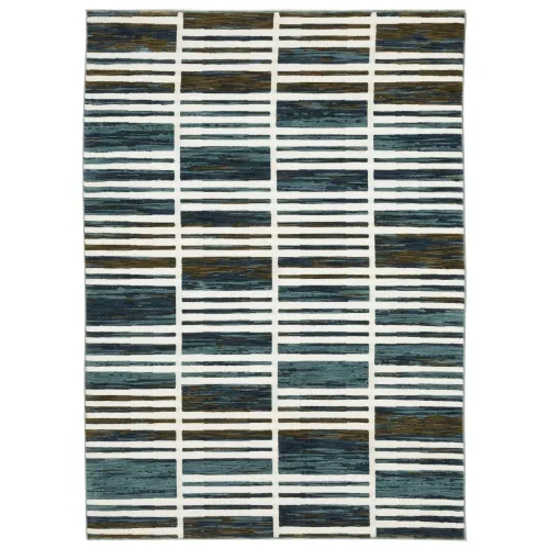 Tapete Junco Bloques en Azul