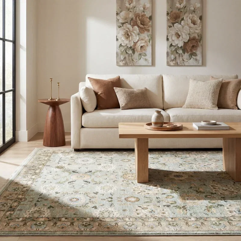 Tapete Poniente Floral en Coral