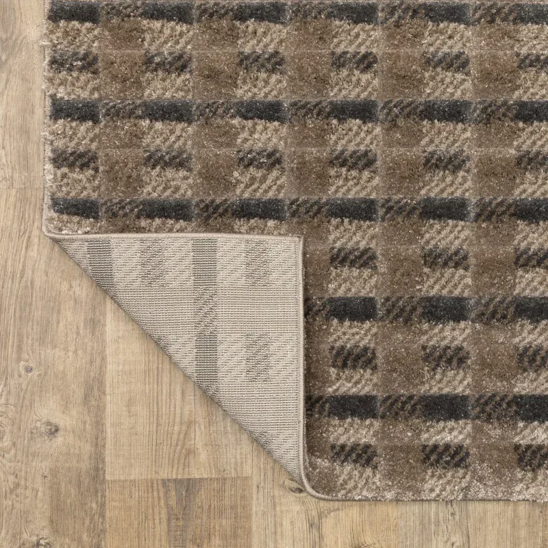 Tapete Relieve Bloques en Café Oscuro