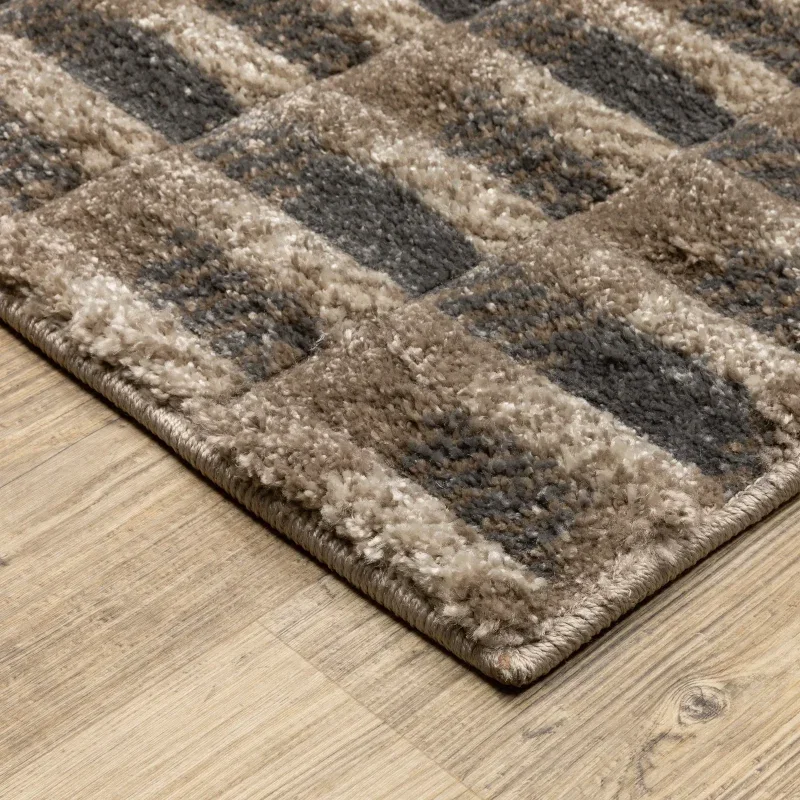 Tapete Relieve Bloques en Café Oscuro