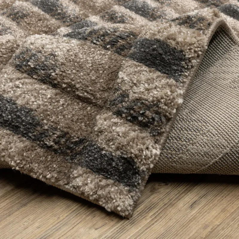 Tapete Relieve Bloques en Café Oscuro