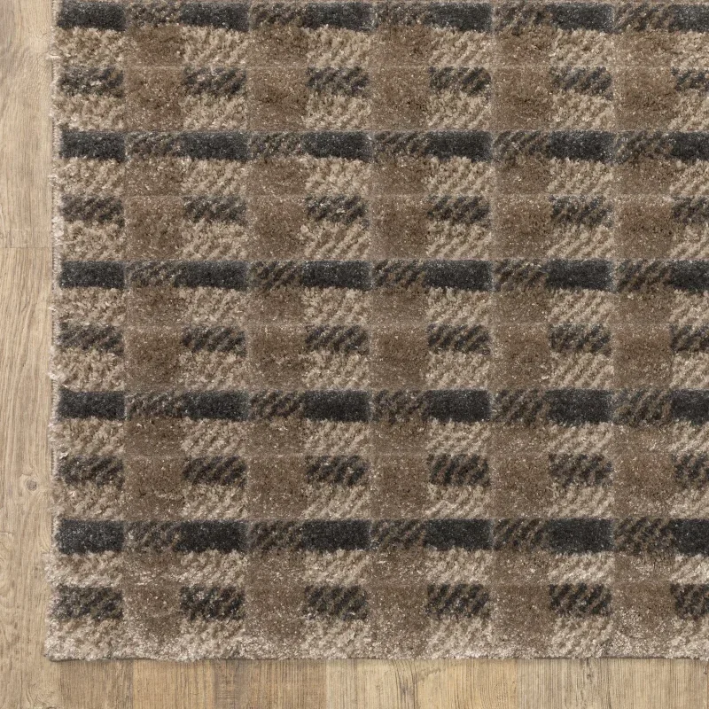 Tapete Relieve Bloques en Café Oscuro