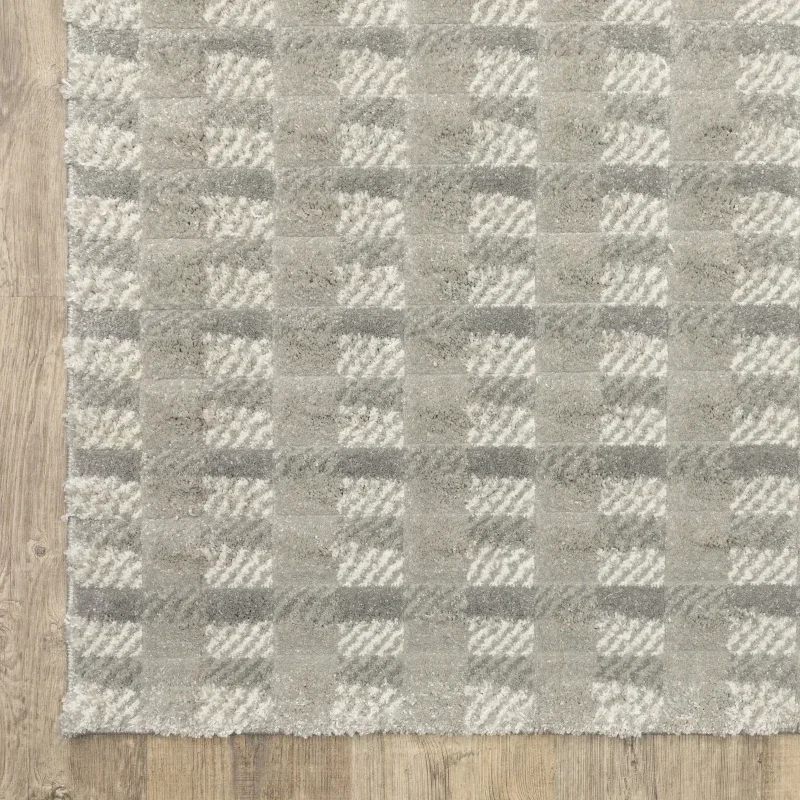 Tapete Relieve Damero en Gris Claro