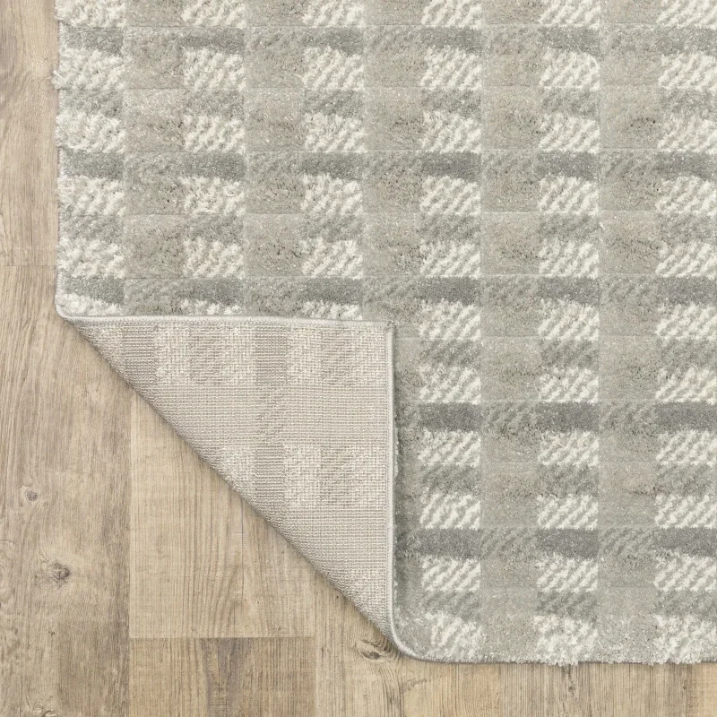 Tapete Relieve Damero en Gris Claro