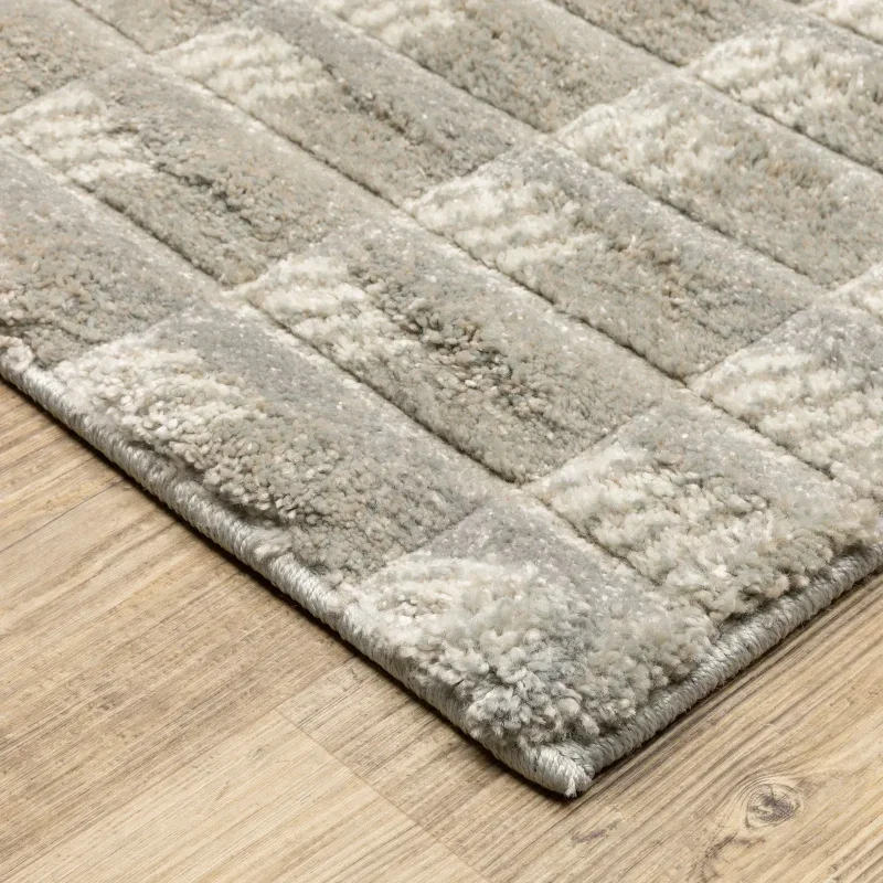Tapete Relieve Damero en Gris Claro