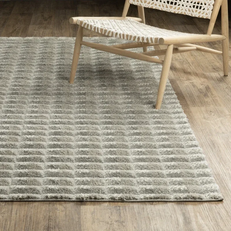 Tapete Relieve Damero en Gris Claro