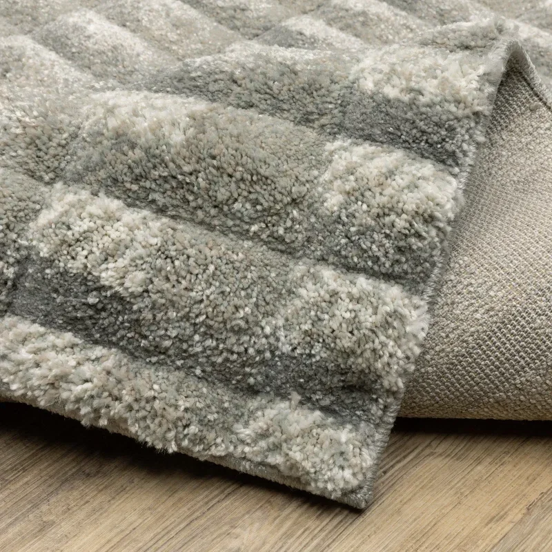 Tapete Relieve Damero en Gris Claro