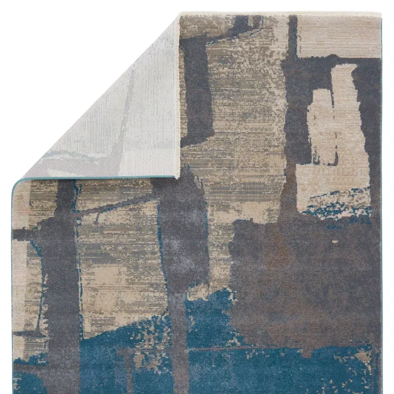 Tapete Alba Bloques Abstractos Africanos en Azul, detalle de la textura 2