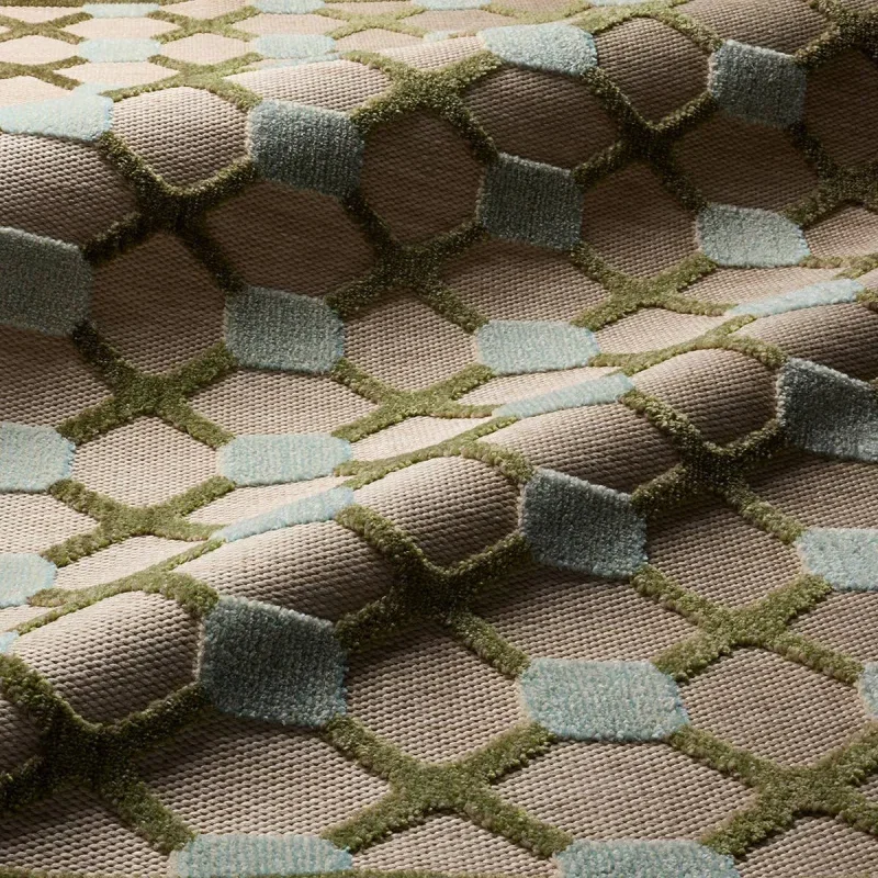 Tapete Alinne de Líneas Geométricas en Verde