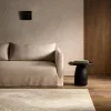 Tapete Barro Rayado Minimalista en Beige en sala