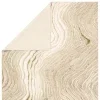 Tapete Barro Rayado Minimalista en Beige, detalle de la textura 2
