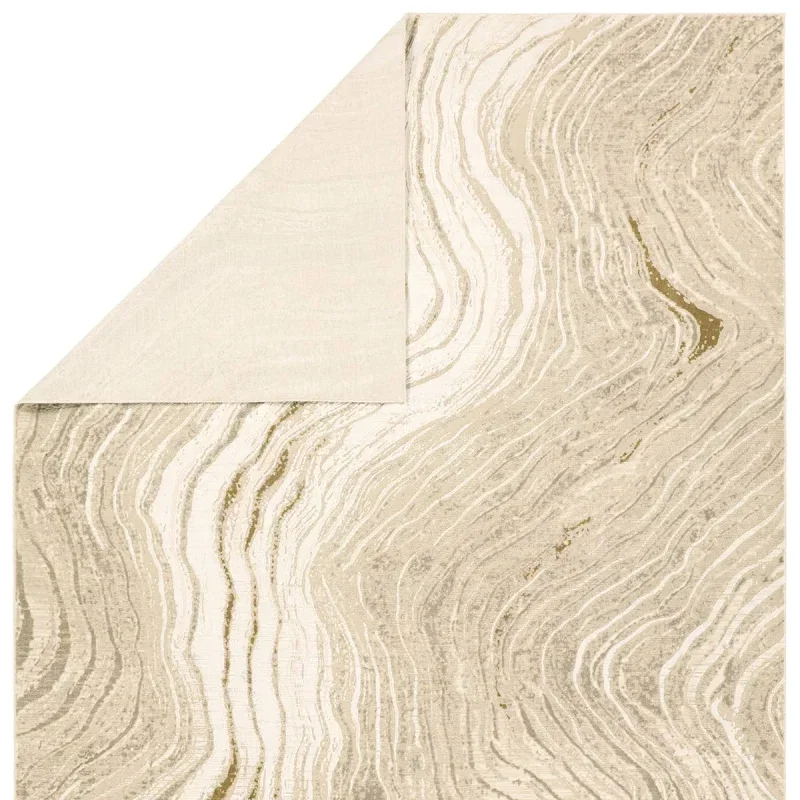 Tapete Barro Rayado Minimalista en Beige, detalle de la textura 2