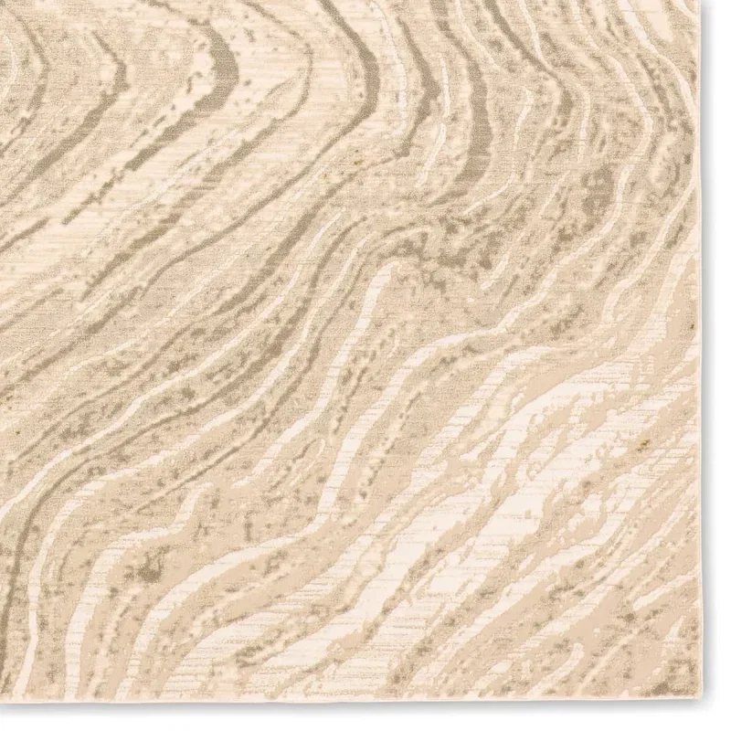 Tapete Barro Rayado Minimalista en Beige, detalle de la textura 3