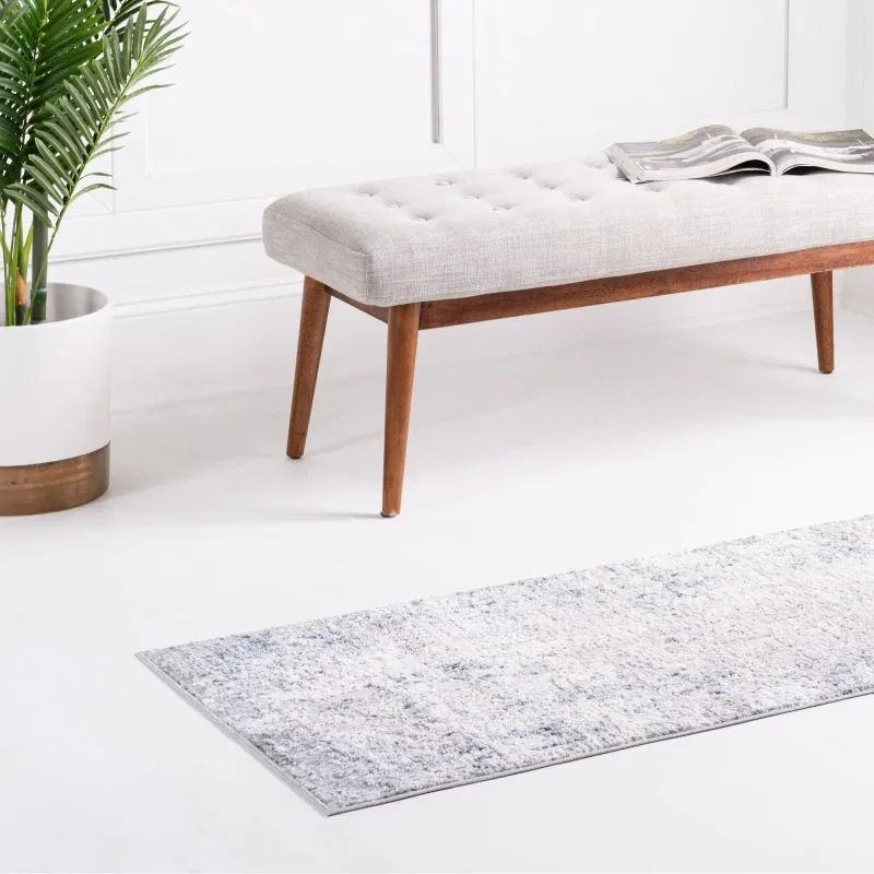 Tapete Caspi Desgastado en Azul Grisáceo, detalle 3