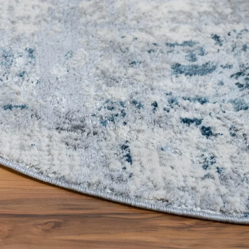 Tapete Caspi Desgastado en Azul Grisáceo, detalle 6