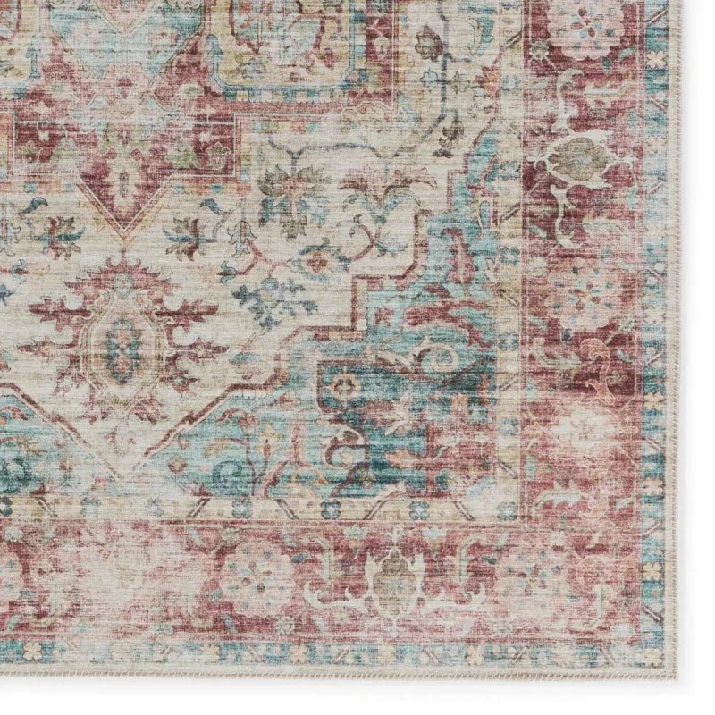 Tapete Ciudadela Medallón Floral Vintage en Azul, detalle de la textura 2