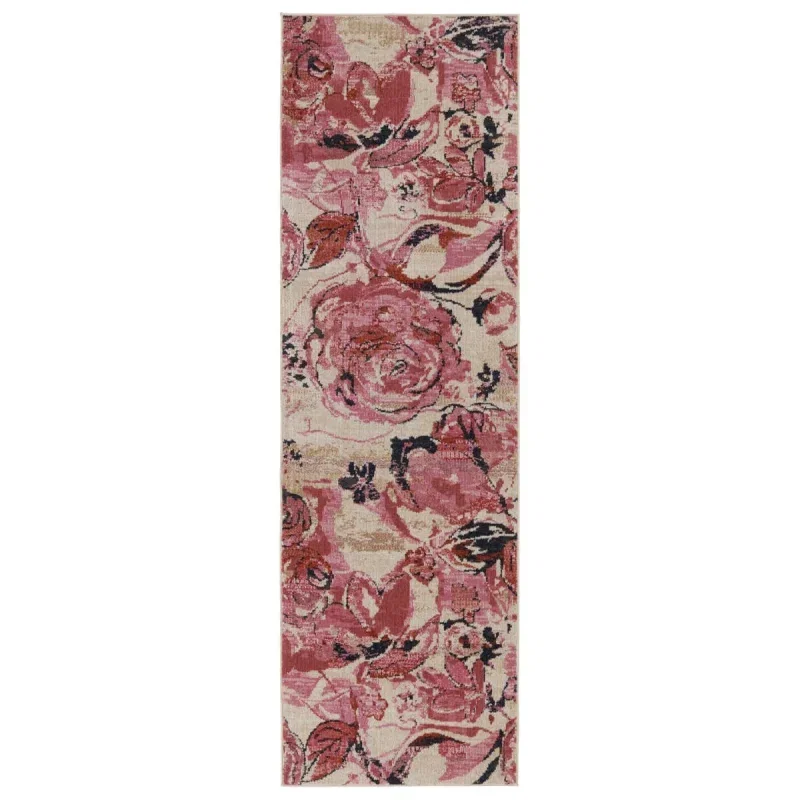 Tapete Emociones Florales Desteñidos en Rosa, versión corredor