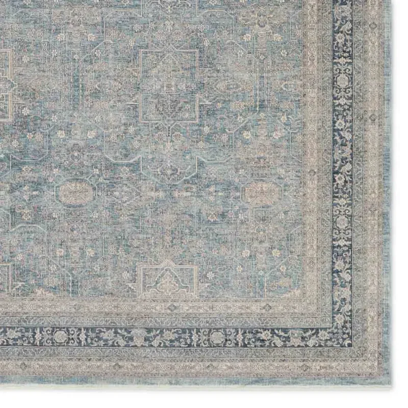 Tapete Encanto Ornamental Persa en Azul, detalle de la textura 2