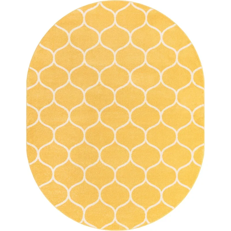 Tapete Enrejado Curvo en Amarillo