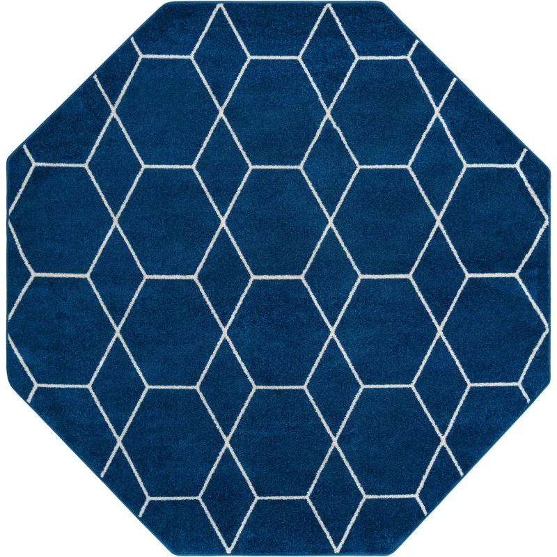Tapete Enrejado Geométrico en Azul
