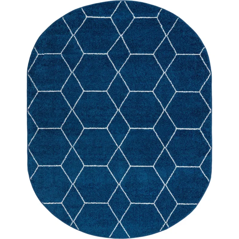 Tapete Enrejado Geométrico en Azul