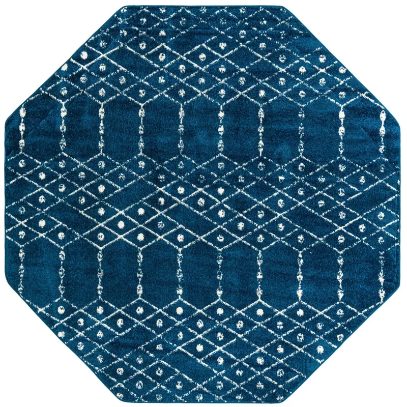 Tapete Enrejado Pacífica Hexágonos Encadenados en Azul Marino