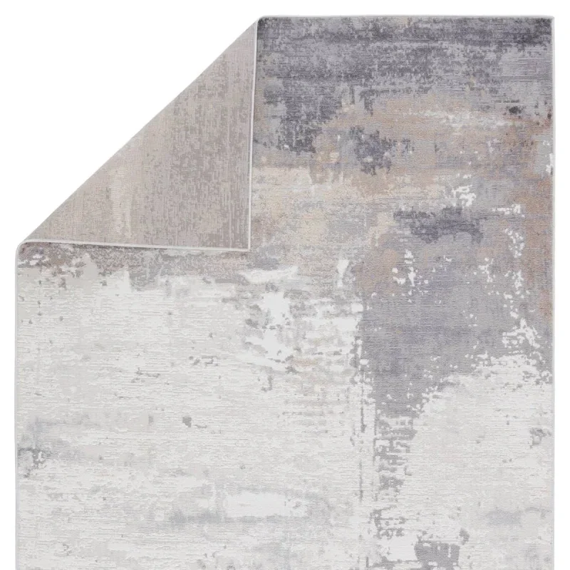 Tapete Gruta Abstracto Pictórico en Gris y Beige