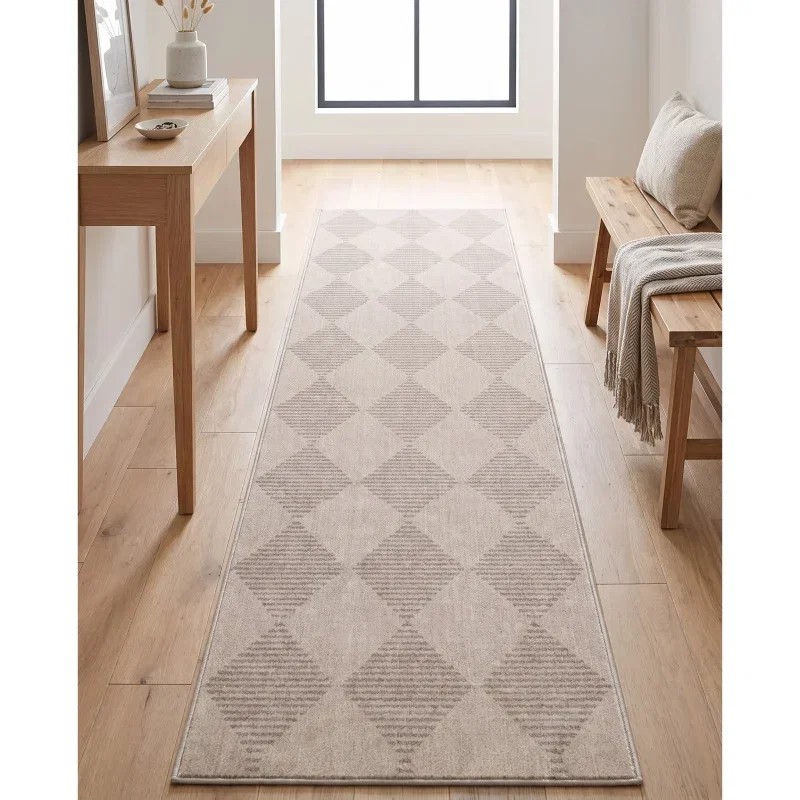 lienzo rombos lineales en marfil