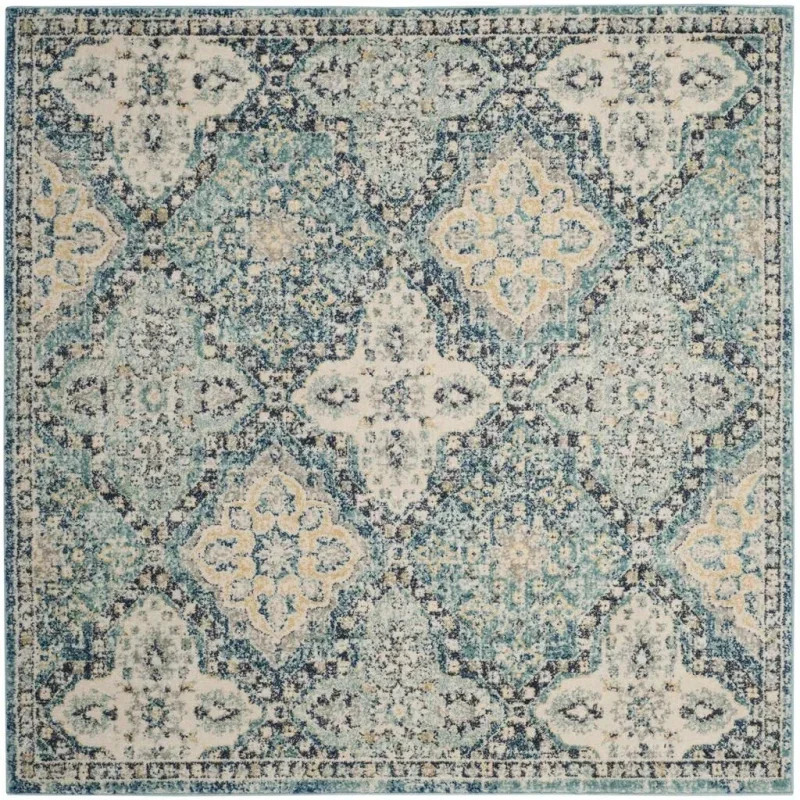 Tapete Memoria Vintage en Azul Claro con Marfil