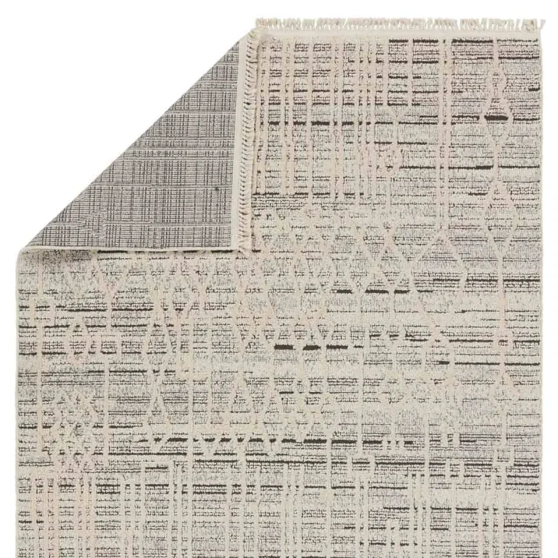 Tapete Mito Enrejado Marroquí en Gris y Marfil