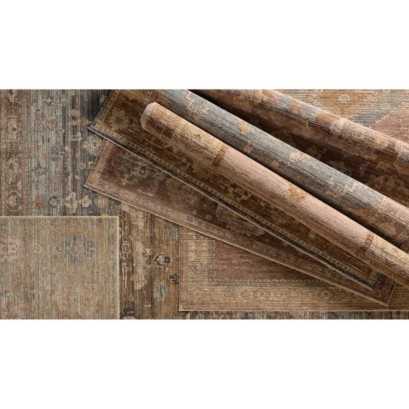 Tapete Pradera Medallón Desgastado en Beige