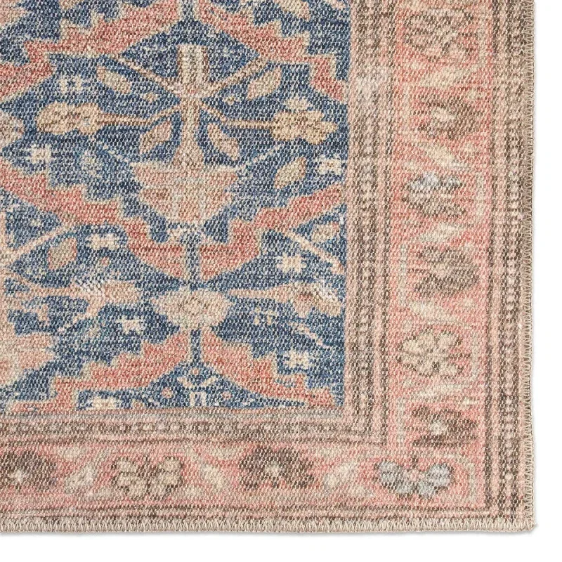 Tapete Relaciones Diamantes Turcos Desvaídos en Azul, detalle de la textura 2