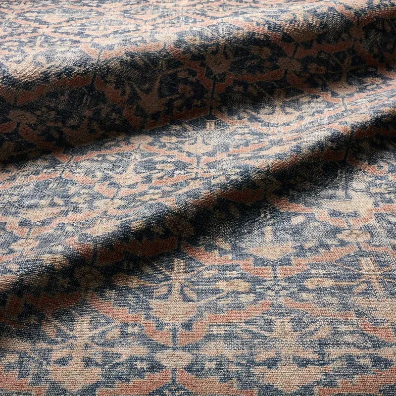 Tapete Relaciones Diamantes Turcos Desvaídos en Azul, detalle de la textura 3