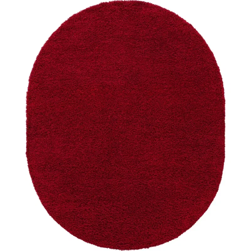 Tapete Shag Solido en Rojo Cereza