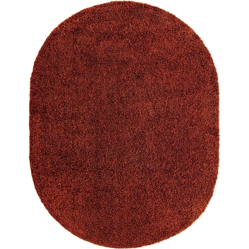 Tapete Shag Solido en Rojo Ladrillo