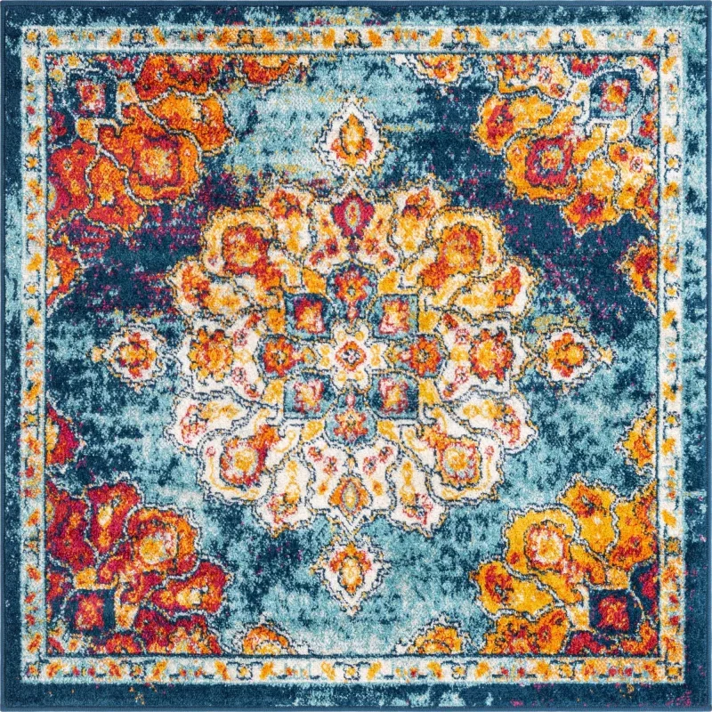 Tapete Talavera Medallón en Multicolor, versión cuadrada
