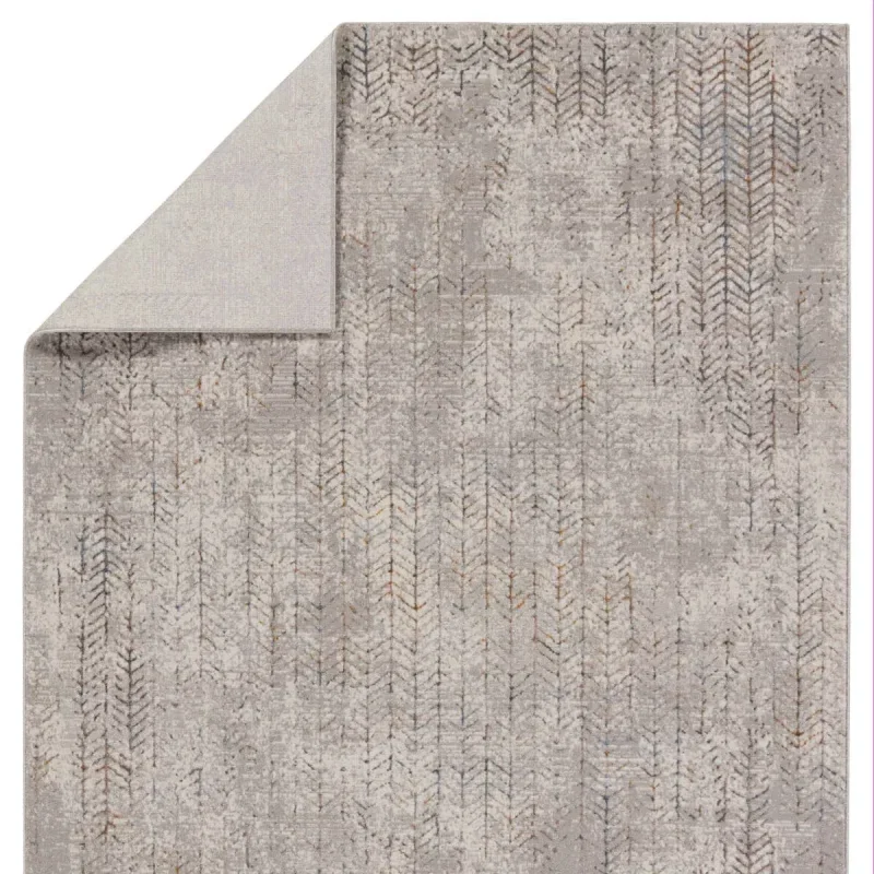 Tapete Tranquilidad Enrejado Desgastado en Gris, detalle de la textura 2